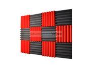 Soundproof Store 2x12x12 12PK Acoustic Wedge Sound Dampening Studio Foam RED CHARCOAL
