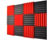 2x12x12 12PK RED CHARCOAL Acoustic Wedge Soundproofing Studio Foam