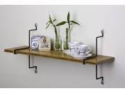 Assa Design Bamboo Shelf Kit One Wall Mounted Shelf with Straight Mounting Brackets 32 x8.4 x14.8