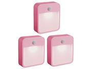 KEERUN® Stick Anywhere Wireless Motion Sensor LED Night Lights Pink 3 Pack