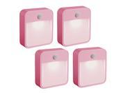 KEERUN® Stick Anywhere Wireless Motion Sensor LED Night Lights Pink 4 Pack