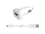 Qmadix 2.4 Amp Apple Car Charger w Separate Lightning cable for Apple