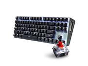 Rantopad MXX Mechanical Gaming Keyboard 87 Keys White Backlit Red Switches Grey Aluminum Cover N Key Rollover