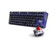 Rantopad MXX Mechanical Gaming Keyboard 87 Keys White Backlit Red Switches Blue Aluminum Cover N Key Rollover