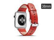 Genuine Tabby Leather Strap Wrist Band Replacement Watch band for Apple Watch 38mm Red