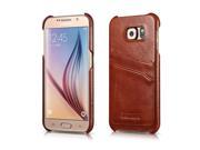 Genuine Leather Vintage Card slot Back Cover Series for SAMSUNG GALAXY S6 Brown
