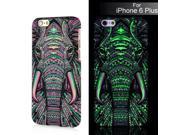 New Colorful Luminous Cartoon Animal Elephant Face Huge Eyes Hard Back PC Shell Case Cover For iPhone 6 Plus