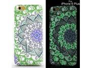 New Colorful Luminous Floral Whorl Hard Back PC Shell Case Cover For iPhone 6 Plus Green