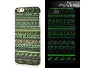 New Colorful Luminous Tribe Hard Back PC Shell Case Cover For iPhone 6 Plus Green