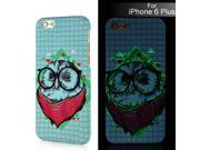 New Animals Colorful Luminous Glasses Owl Hard Back PC Shell Case Cover For iPhone 6 Plus