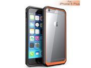 Fashion Series Slim Clear Back Gel Bumper Case Hard Cover For iPhone 6 Plus Orange