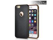 Cool Fashion Aluminium Metal Frame Straw Mat Grain PU Leather Coated Hard Back Phone Cases Cover For iPhone 6 Plus Black
