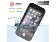 Redpepper Water Dirt Shock Proof Waterproof Finger Function ID Touch Back Cover Case with Stand for iPhone 6 Plus Black