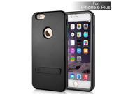 Cool 3 in 1 Armor Hybrid TPU and PC Protective Stand Hard Case for iPhone 6 Plus Black