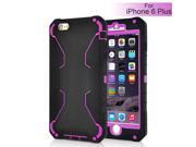 New Arrival Hybrid PC And Silicone Protective Back Case Cover For iPhone 6 Plus Magenta