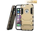Cool Solid Iron Bear Design Hybrid PC and TPU Stand Case for iPhone 6 Plus Gold