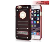 Cool Metal And PC Kickstand Shockproof Back Case Cover For iPhone 6 Plus Black And Red