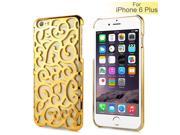 Premium Thin Palace Flower Hard Back Case for iPhone 6 Plus Gold