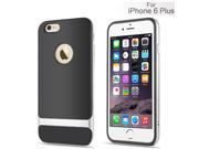 Slim Round Hole TPU Protective Case with Plastic bumper for iPhone 6 Plus Silver