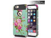 Beautiful Orchid Flower Pattern PC and TPU Hybrid Protective Case for iPhone 6 Plus Black
