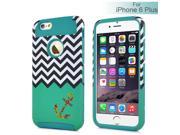 Wave Anchor Style Hybrid PC and TPU Protective Back Case for iPhone 6 Plus Blue