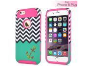 Wave Anchor Style Hybrid PC and TPU Protective Back Case for iPhone 6 Plus Magenta