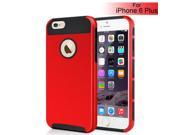 2 In 1 Dual Color Honeycomb TPU and PC Protective Case for iPhone 6 Plus Black Red