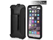 Clear Ultra Thin PC and TPU Case with Belt Clip Holster and Touch Screen Film for iPhone 6 Plus Black