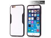 Sleek Hybrid PC and TPU Protective Back Case Cover for iPhone 6 Plus Black White