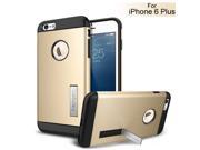 Detached Armor Style PC and TPU Stand Case Cover for iPhone 6 Plus Gold