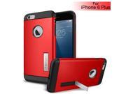 Detached Armor Style PC and TPU Stand Case Cover for iPhone 6 Plus Red
