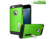 Detached Armor Style PC and TPU Stand Case Cover for iPhone 6 Plus Green