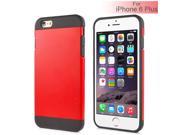 Slim Armor Style TPU and PC Defender Case for iPhone 6 Plus Red