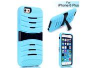 Steady Shockproof Hybrid PC and Silicone Back Case with Stand for iPhone 6 Plus Light Blue