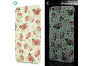 Luminous Ultra thin Elegant Flower PC Hard Back Case Cover for iPhone 6 Plus Beige