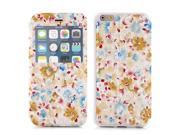 Elegant Flower Pattern Time View Flip Stand Leather Case for iPhone 6 4.7 inch Colorful