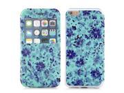 Elegant Flower Pattern Time View Flip Stand Leather Case for iPhone 6 4.7 inch Mint Green