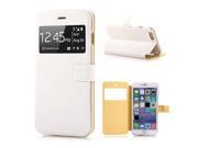 Frosted Time View Flip Magnet Stand Leather Case for iPhone 6 4.7 inch White