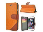 Dual Colors Horse Skin Magnetic Stand Leather Case with Card Slot for iPhone 6 4.7 inch Orange