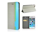 Mix Color Stand Wallet Leather Case with Card Slot for iPhone 6 4.7 inch Gray Blue