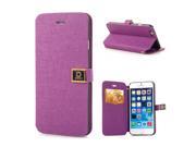 Fine Grain Stand Leather Case With D Design Magnetic Snap And Card Slots For iPhone 6 4.7 inch Purple