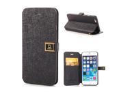 Fine Grain Stand Leather Case With D Design Magnetic Snap And Card Slots For iPhone 6 4.7 inch Black