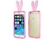 Rabbit TPU Bumper Case with Strap for iPhone 6 4.7 inch Pink