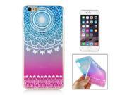 Elegant Blue Rounded Flower Soft TPU Case Back Cover For iPhone 6 4.7 inch