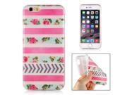 Fashion Colorful Drawing Printed Pink White Flower Stripes Soft TPU Back Case Cover For iPhone 6 4.7 inch