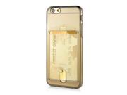 Hot Ultra Thin Transparent Clear Card Holder Soft TPU Back Case Cover For iPhone 6 4.7 inch Grey