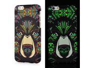 New Colorful Luminous Cartoon Animal Wolf Face Huge Blue Eyes Hard Back PC Shell Case Cover For iPhone 6 4.7 inch