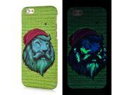 New Animals Colorful Luminous Blue Lion Hard Back PC Shell Case Cover For iPhone 6 4.7 inch