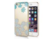 Diamond Embedded Thin Blue Flower TPU Protective Case for iPhone 6 4.7 inch