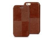 HOCO Luxury Crystal Series Stitching PU Leather Stand Flip Case For iPhone 6 4.7 inch Brown